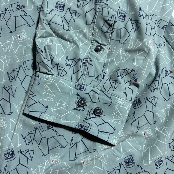 William Murray Scotch Blend Button Down Shirt Carolina Blue Scottie Size XL NWT - Picture 4 of 14
